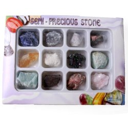 Halbedelstein Mix, Nuggets ohne Loch, 21-28x18-23 mm, 12 Stk.