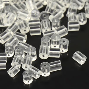 Plastikverschluss, zylindrisch, steif, für Ohrhaken und Stecker, 20 Stk.