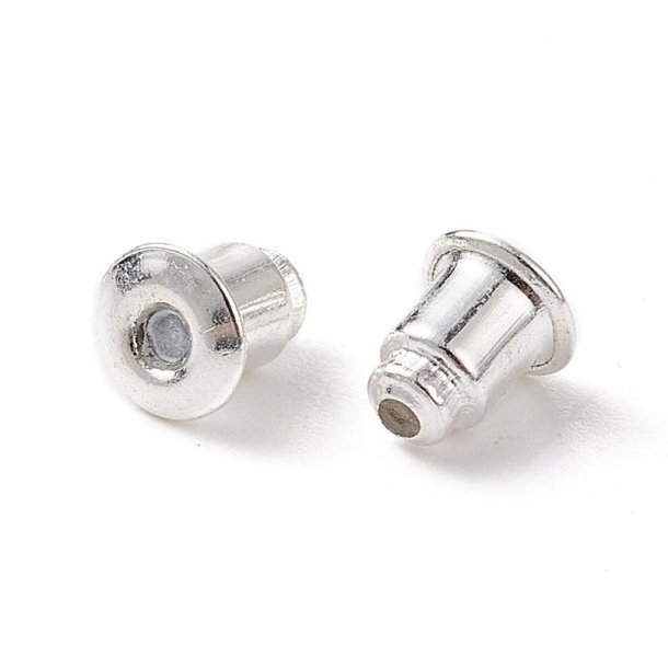 Bagmekanikker til �restik, klokkeform, fors�lvet messing, 6x5 mm, 6 stk.