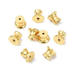Bagmekanikker til �restik, kegleform, 18K forgyldt messing, 5x6 mm, til 0,6-0,9 mm stift, 2 stk.