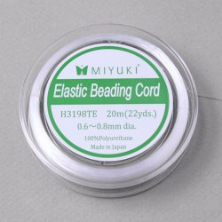 Miyuki, groe Rolle, starke Qualitt, elastische Perlenschnur, flach, wei, 0,6x0,8 mm, 20 m