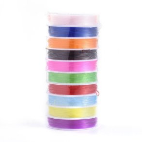 Elastiche Schnur, rundes TPU, Farbmix, 10 verschiedene Farben, Starke 0,8 mm, 10x6 m