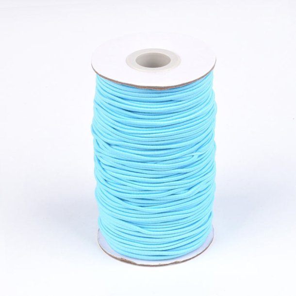 Elastic cord, full spool, cotton, blue, round , 2mm, 70m. 