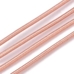  Stoffgummiband, pfirsichfarben, rund, 2 mm, 2 m