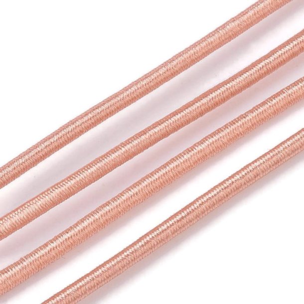 Elastic cord, cotton, peach color, round, 2mm, 2m.