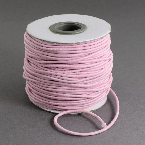 Elastic nylon cord, light pink, round , 2mm, 2 m. 
