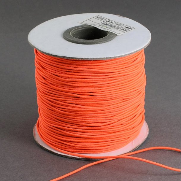 Elastic nylon cord, cotton, orange, round , 2mm, 2m. 