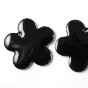 Emalje vedhng, stor sort blomst, 27 mm, 2stk