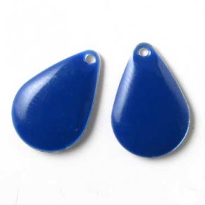 Emalje vedhng, mrkbl bred drbe, 20x14mm, 2 stk.