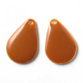 Emaille-Anhänger, braune Tropfen, breit, 20x14 mm, 2 Stk.