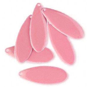 Emaille-Anh�nger, pink Tropfen, 36x13 mm, 2 Stk.