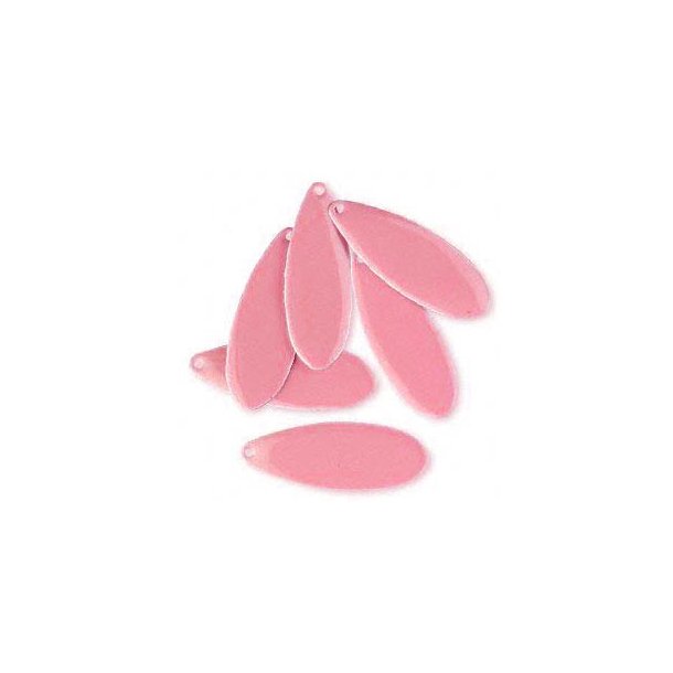 Emaille-Anh�nger, pink Tropfen, 36x13 mm, 2 Stk.