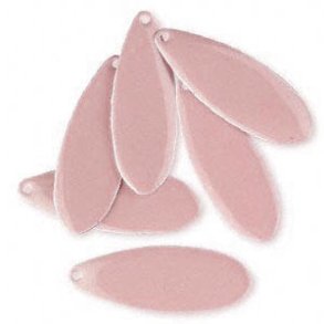 Emaille-Anh�nger, rosa, lange Tropfen, 36x13 mm, 2 Stk.