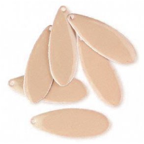 Emalje vedhng, pudderfarvede lang drbe, 36x13mm, 2 stk.