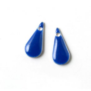 Emalje vedhng, marinebl, smal drbe, 15x7mm, 2 stk.