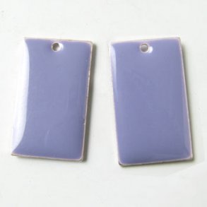 enamel charm, light purple square, 23x14mm, 2pcs.