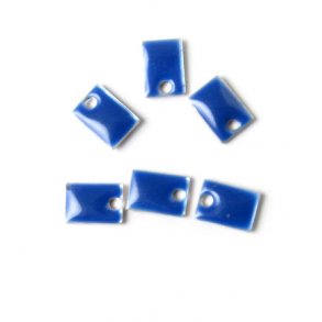 EmaljevedhÃ¦ng, marineblÃ¥ firkant, 8x5 mm, 6 Stk