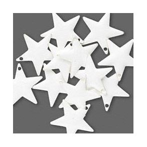 Emaille-Sterne, weiß, vergoldeter Rand, 22 mm, 2 Stk.