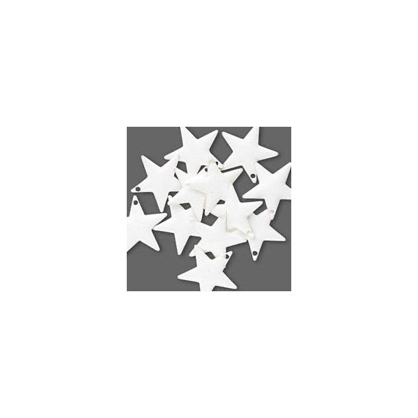Emalje stjerne, hvid, gylden kant, 22 mm, 2 stk