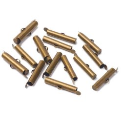 Endverschluss f&uuml;r gewebte Armb&auml;nder, antik bronze, 26x5 mm, 6 Stk