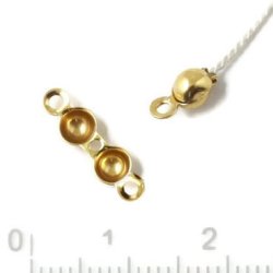 Endabschlsse, Knotenverstecker mit sen, vergoldetes Silber, 4x6,5 mm, 4 Stk.