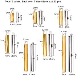 Abschlsse fr geflochtene Armbnder, 7 Gren aus vergoldetem und platin. Messing, 1 Box