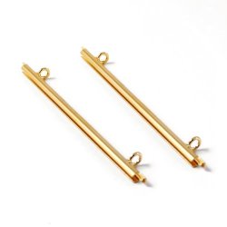 Miyuki-Endverschluss fr gewebte Armbnder, 2 sen, vergoldetes Messing, 35x3 mm, 2 Stk