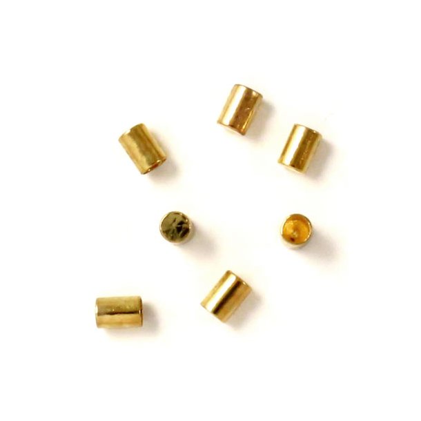 Cord end without ring, gilded brass, 3/2.5mm., 10pcs.