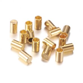 Abschluss ohne Ring, vergoldetes Messing, 3/2 mm, 10 Stk.