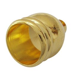 Endstck mit se, gro, vergoldetes Messing, Lochdurchmesser 10 mm, 4 Stk