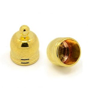 Endstck mit se, gro, vergoldetes Messing, Lochdurchmesser 10 mm, 4 Stk
