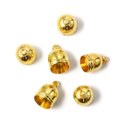 Endstck mit se, gro, vergoldetes Messing, Lochdurchmesser 10 mm, 4 Stk