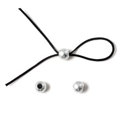 Verstellbare Verschluss-Perlen, mit Gummi-Membran, Sterlingsilber, 4 mm, 2 Stk.