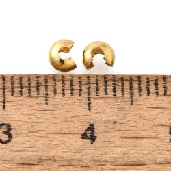 Crimp cover, Knotenverstecker, dauerhafter vergoldeter Edelstahl, 3 mm, 10 Stk