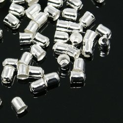 Endst&uuml;ck mit Loch, silberfarben, 5x4 mm, Innendurchmesser 3 mm, 10 Stk.