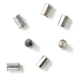 Abschluss ohne Ring, versilbertes Messing, 3/2,5 mm, 10 Stk.