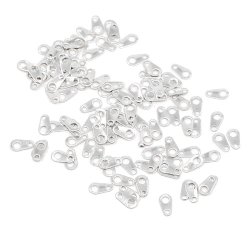 Kettensammler, Chain tab, versilbertes Messing, 7x4 mm, 20 Stk