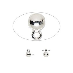 Perle mit &Ouml;se, versilbertes Messing, 4 mm, 4 Stk