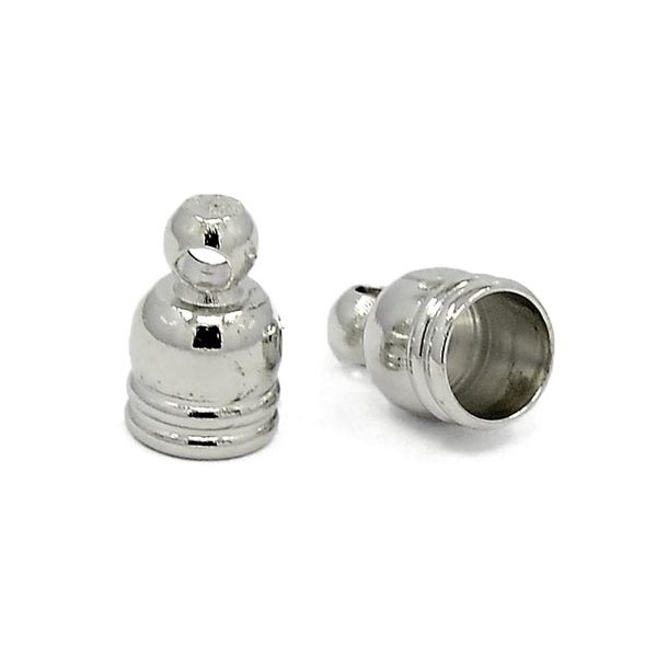 Endedup med je, lille, platinfarvet, 5/4 mm, 6 stk.