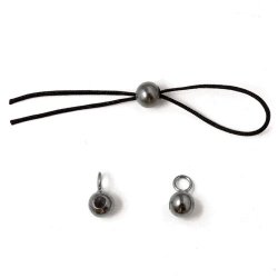 Verstellbare Verschluss-Perlen mit &Ouml;se, oxidiertes Sterlingsilber, 4 mm, 2 Stk.