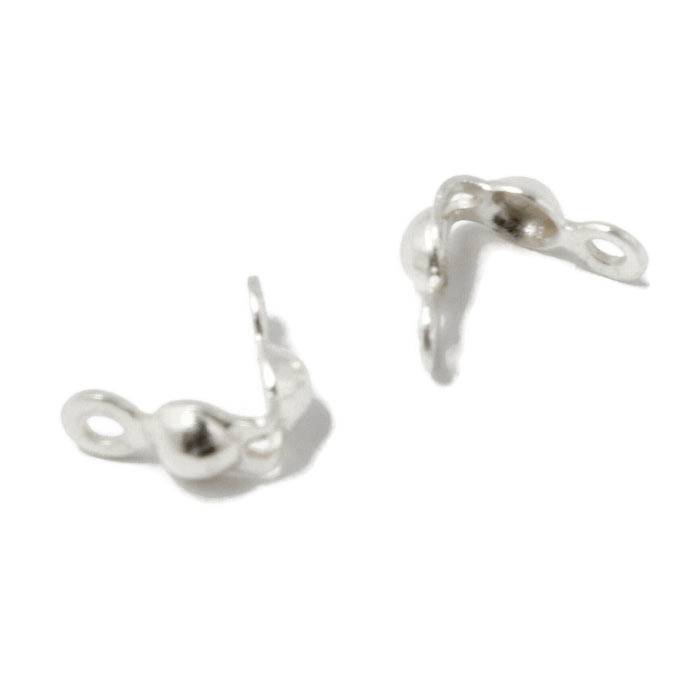 Endabschlüsse, Knotenverstecker mit Öse, Silber, 3x6 mm, 4 Stk.