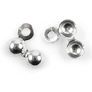 Endabschlüsse, Knotenverstecker mit Öse, Silber, 4x6,5 mm, 2 Stk.