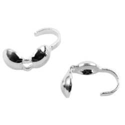 Endabschl&uuml;sse, Knotenverstecker, Sterlingsilber, 7x3 mm, 2 Stk