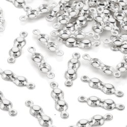 Endabschlsse, Knotenverstecker mit sen, versilbertes Messing, 4x7 mm, 6 Stk.