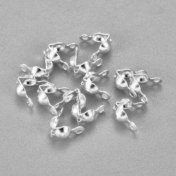 Kalotten mit �sen, 304 Edelstahl, silberfarben, 7,5x4x3,5 mm, 10 Stk.