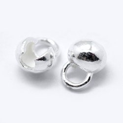 Endabschlsse, Knotenverstecker mit se, Silber, 2,5x6,5 mm, 2 Stk.