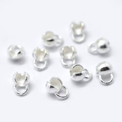 Endabschlsse, Knotenverstecker mit se, Silber, 2,5x6,5 mm, 2 Stk.
