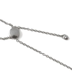 Verschluss-Perle, 2 L&ouml;cher, Silber, rund, flach, verstellbar, 6x4 mm, 1 Stk.