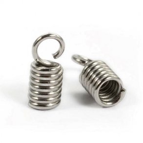 Spiral-Kettenabschluss, Edelstahl, 9x4mm, Lochgre 2,5 mm 6 Stk