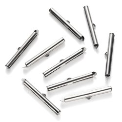 Endverschluss fr gewebte Armbnder, Rohrfrmig, Stahl, 40x4 mm, 4 Stk